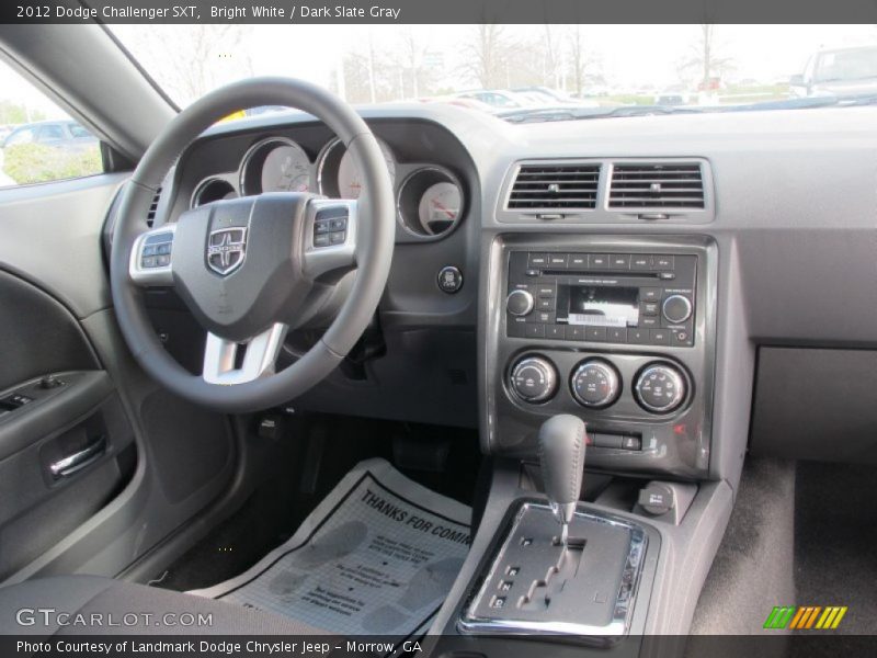 Bright White / Dark Slate Gray 2012 Dodge Challenger SXT