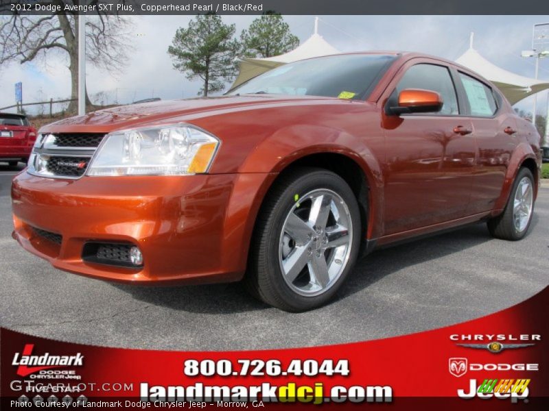 Copperhead Pearl / Black/Red 2012 Dodge Avenger SXT Plus
