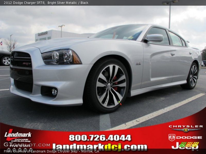Bright Silver Metallic / Black 2012 Dodge Charger SRT8