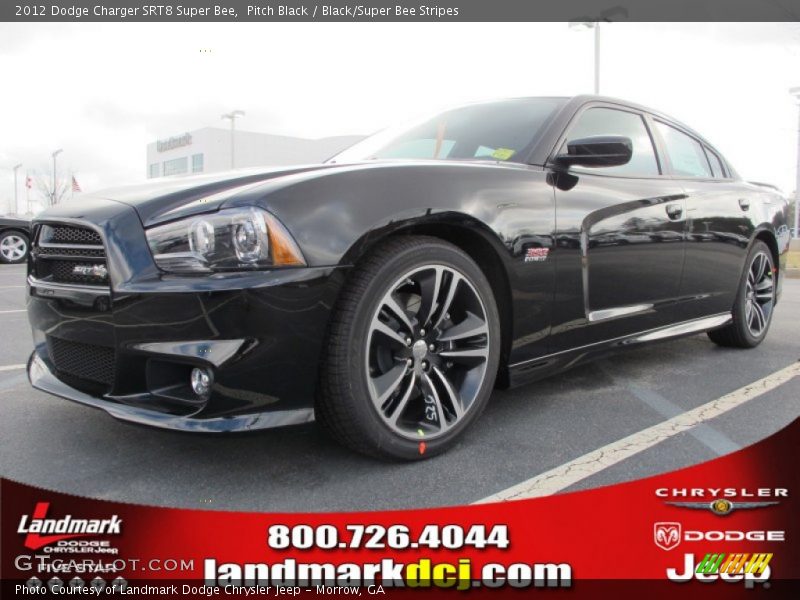 Pitch Black / Black/Super Bee Stripes 2012 Dodge Charger SRT8 Super Bee