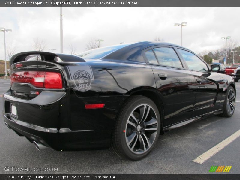 Pitch Black / Black/Super Bee Stripes 2012 Dodge Charger SRT8 Super Bee