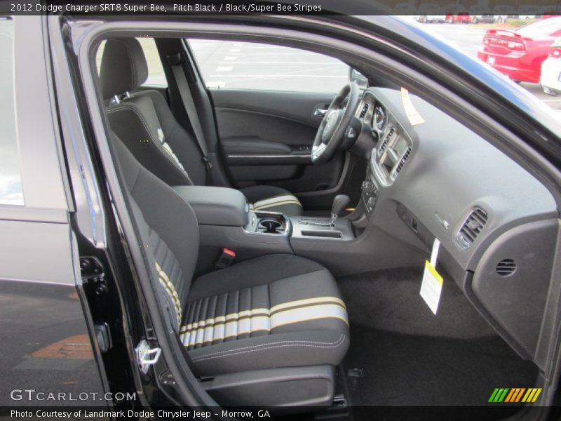 Pitch Black / Black/Super Bee Stripes 2012 Dodge Charger SRT8 Super Bee