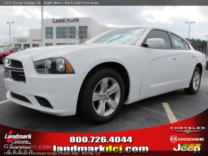 Bright White / Black/Light Frost Beige 2012 Dodge Charger SE