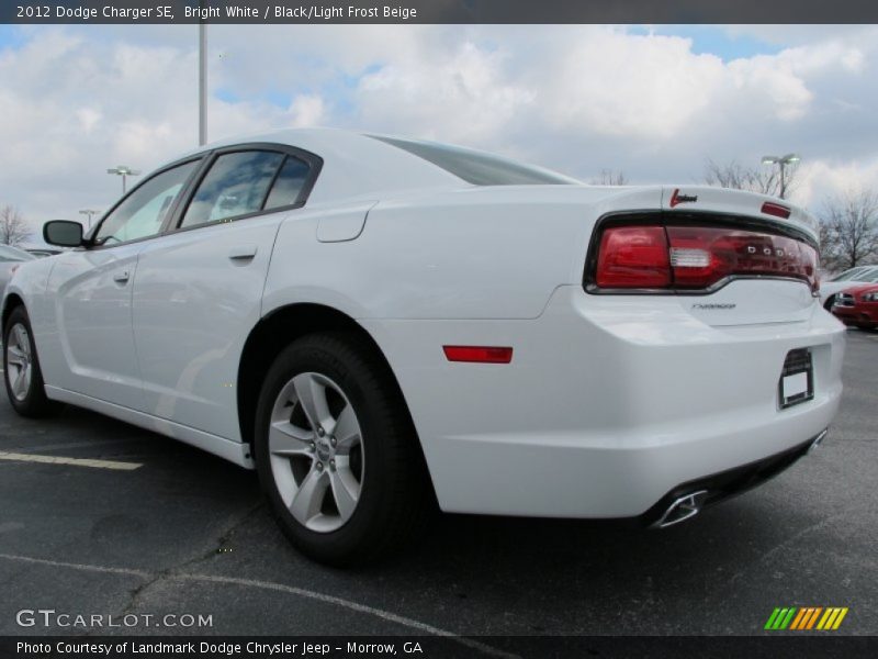 Bright White / Black/Light Frost Beige 2012 Dodge Charger SE
