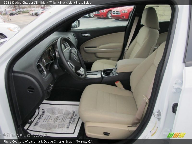 Bright White / Black/Light Frost Beige 2012 Dodge Charger SE