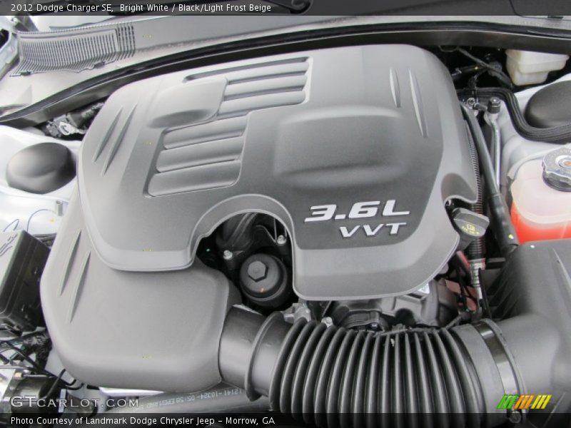 Bright White / Black/Light Frost Beige 2012 Dodge Charger SE