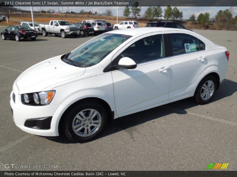 Summit White / Jet Black/Dark Titanium 2012 Chevrolet Sonic LT Sedan