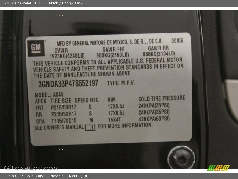 Black / Ebony Black 2007 Chevrolet HHR LT