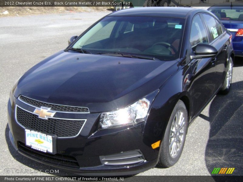 Black Granite Metallic / Jet Black/Sport Red 2012 Chevrolet Cruze Eco