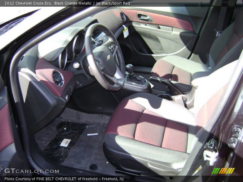 Black Granite Metallic / Jet Black/Sport Red 2012 Chevrolet Cruze Eco
