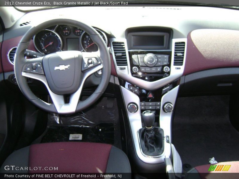 Black Granite Metallic / Jet Black/Sport Red 2012 Chevrolet Cruze Eco