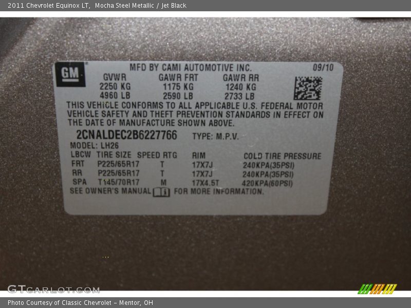 Mocha Steel Metallic / Jet Black 2011 Chevrolet Equinox LT