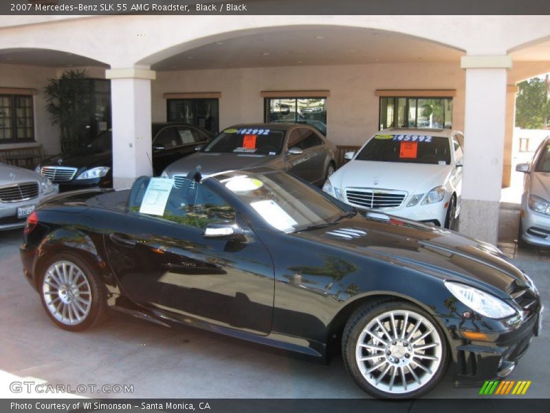 Black / Black 2007 Mercedes-Benz SLK 55 AMG Roadster