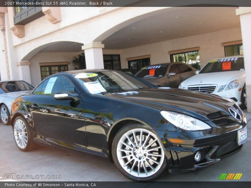 Black / Black 2007 Mercedes-Benz SLK 55 AMG Roadster