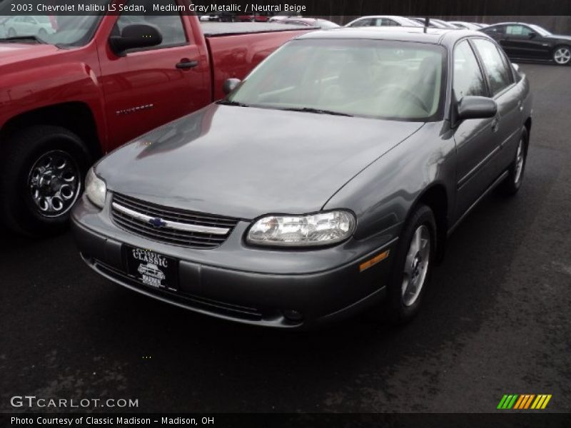 Medium Gray Metallic / Neutral Beige 2003 Chevrolet Malibu LS Sedan
