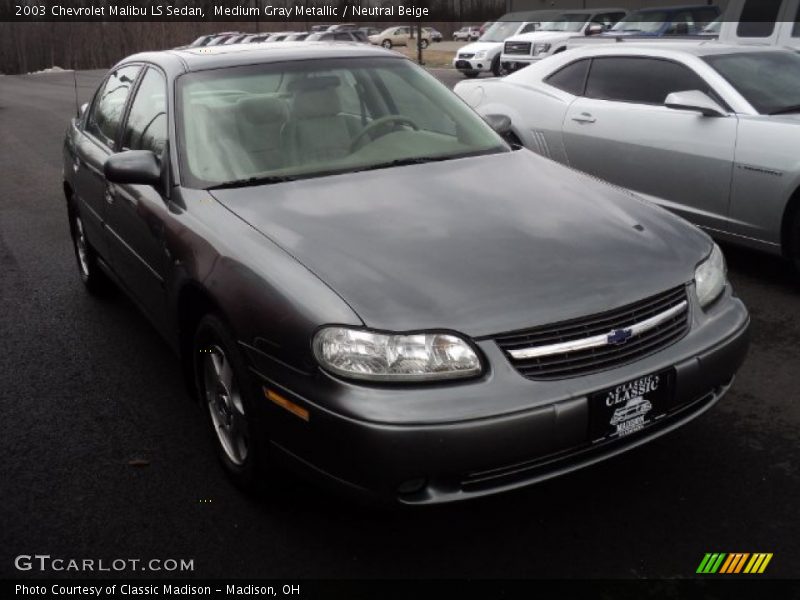 Medium Gray Metallic / Neutral Beige 2003 Chevrolet Malibu LS Sedan