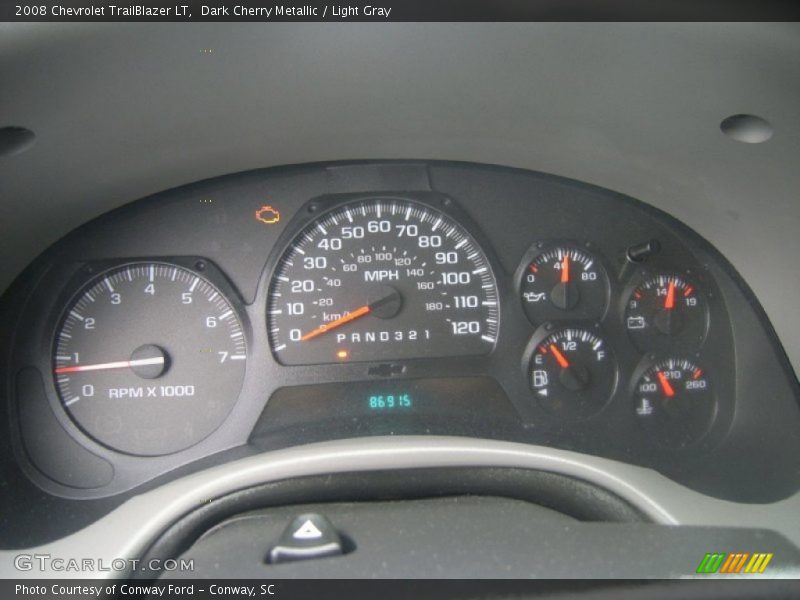 Dark Cherry Metallic / Light Gray 2008 Chevrolet TrailBlazer LT