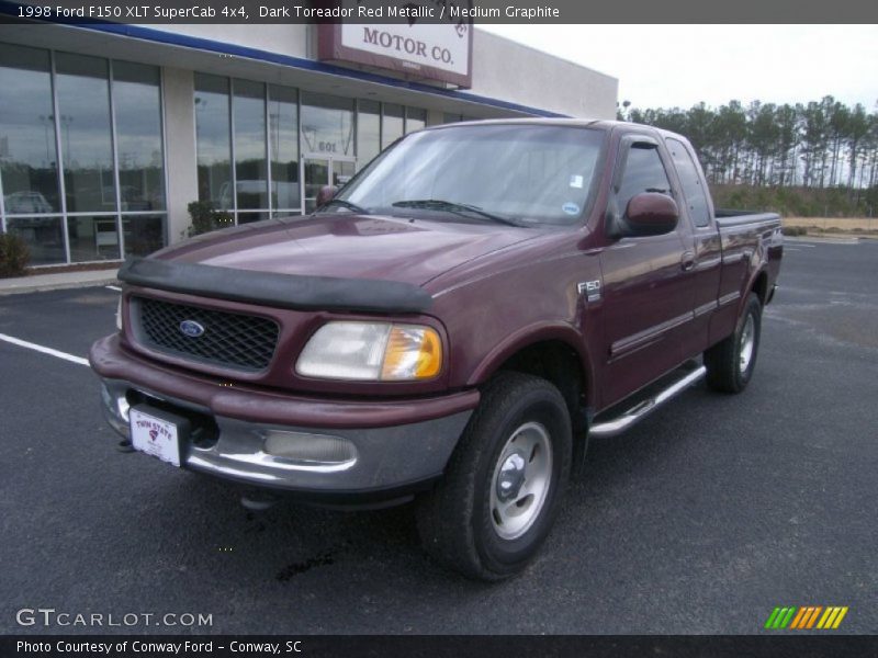 Dark Toreador Red Metallic / Medium Graphite 1998 Ford F150 XLT SuperCab 4x4