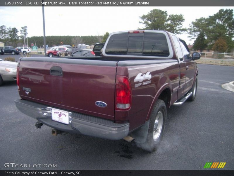 Dark Toreador Red Metallic / Medium Graphite 1998 Ford F150 XLT SuperCab 4x4