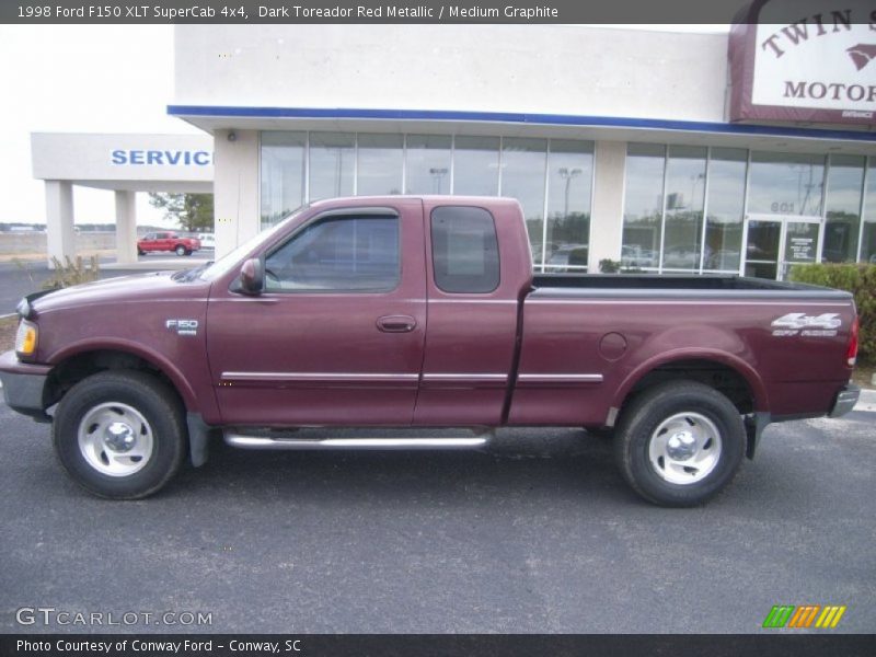 Dark Toreador Red Metallic / Medium Graphite 1998 Ford F150 XLT SuperCab 4x4