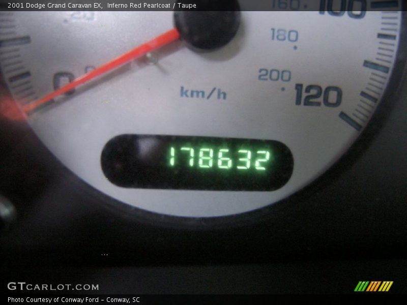 Inferno Red Pearlcoat / Taupe 2001 Dodge Grand Caravan EX