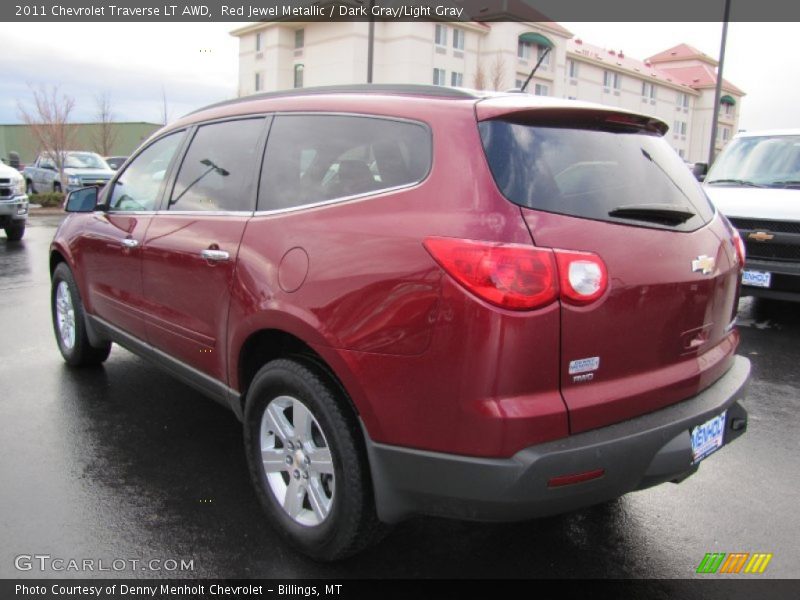 Red Jewel Metallic / Dark Gray/Light Gray 2011 Chevrolet Traverse LT AWD