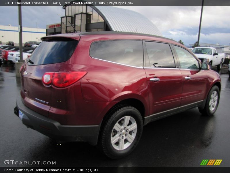 Red Jewel Metallic / Dark Gray/Light Gray 2011 Chevrolet Traverse LT AWD