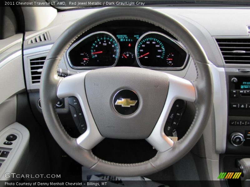 Red Jewel Metallic / Dark Gray/Light Gray 2011 Chevrolet Traverse LT AWD
