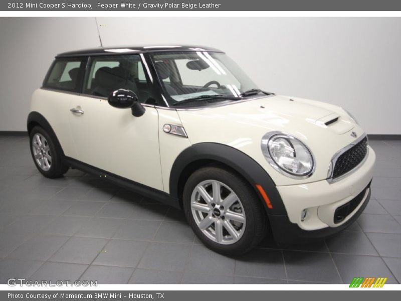 Pepper White / Gravity Polar Beige Leather 2012 Mini Cooper S Hardtop