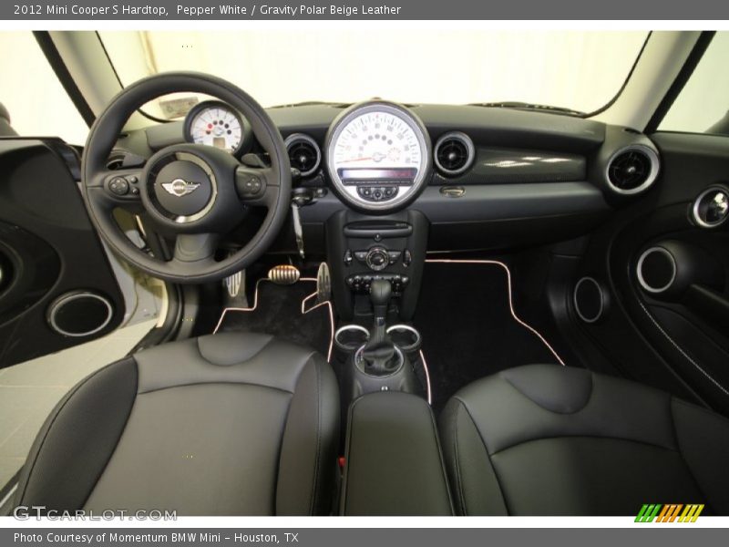 Pepper White / Gravity Polar Beige Leather 2012 Mini Cooper S Hardtop