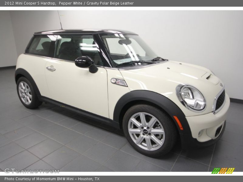 Pepper White / Gravity Polar Beige Leather 2012 Mini Cooper S Hardtop