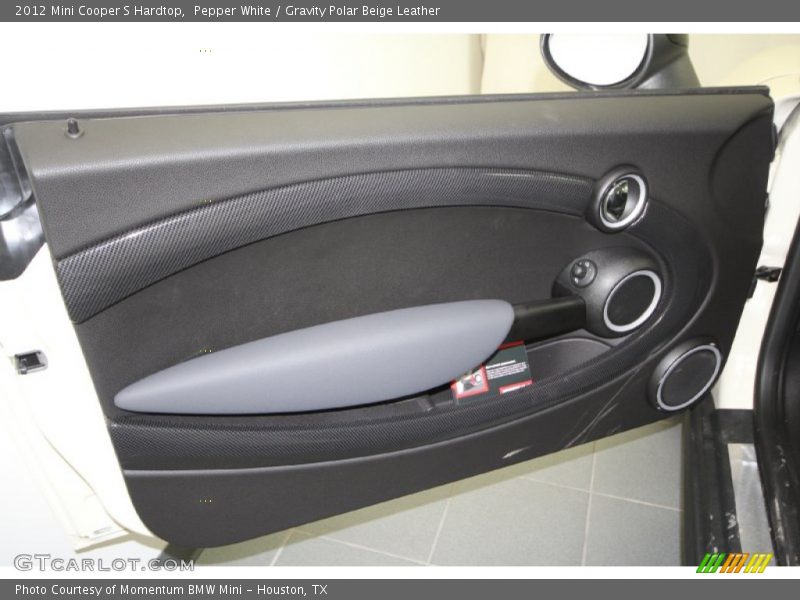 Pepper White / Gravity Polar Beige Leather 2012 Mini Cooper S Hardtop