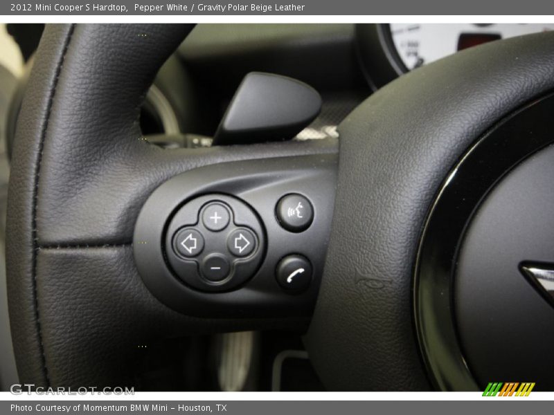 Pepper White / Gravity Polar Beige Leather 2012 Mini Cooper S Hardtop
