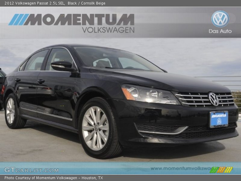 Black / Cornsilk Beige 2012 Volkswagen Passat 2.5L SEL