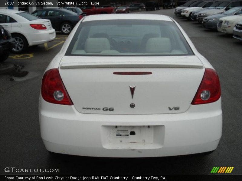 Ivory White / Light Taupe 2007 Pontiac G6 V6 Sedan