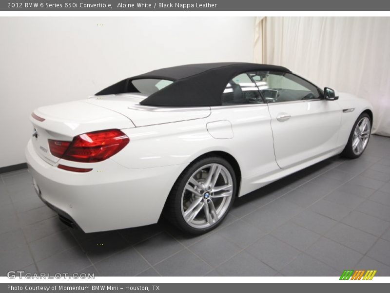 Alpine White / Black Nappa Leather 2012 BMW 6 Series 650i Convertible