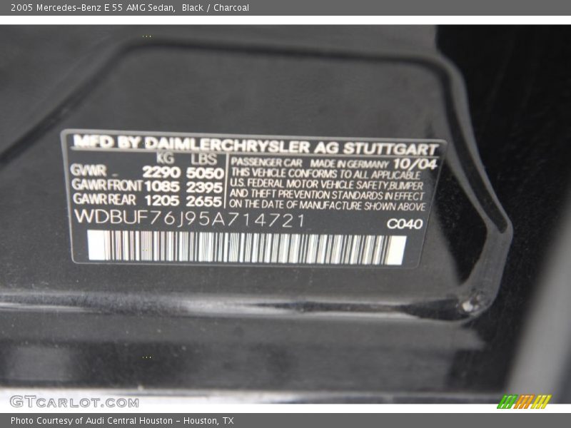 Black / Charcoal 2005 Mercedes-Benz E 55 AMG Sedan