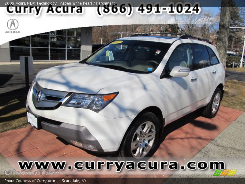 Aspen White Pearl / Parchment 2009 Acura MDX Technology