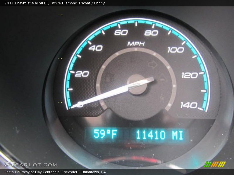 White Diamond Tricoat / Ebony 2011 Chevrolet Malibu LT