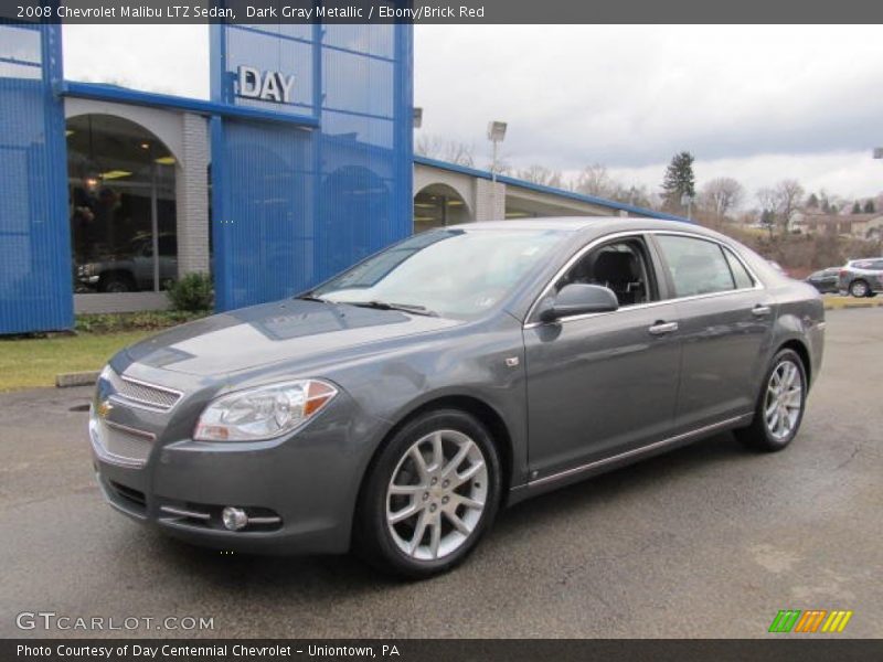 Dark Gray Metallic / Ebony/Brick Red 2008 Chevrolet Malibu LTZ Sedan