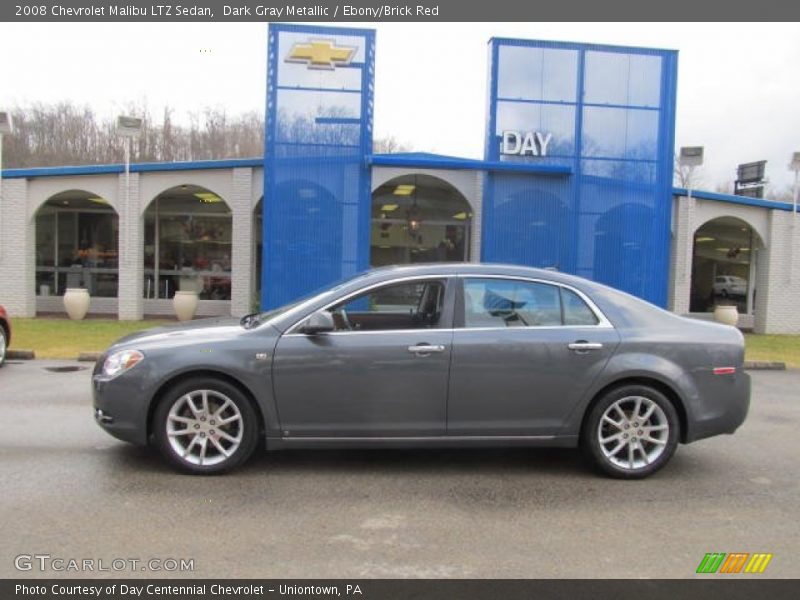 Dark Gray Metallic / Ebony/Brick Red 2008 Chevrolet Malibu LTZ Sedan