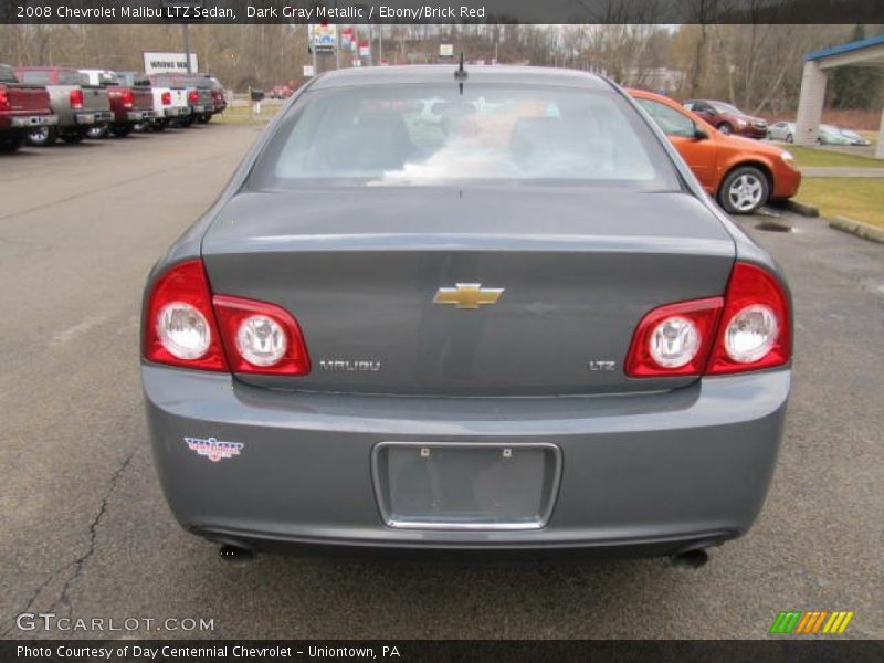 Dark Gray Metallic / Ebony/Brick Red 2008 Chevrolet Malibu LTZ Sedan