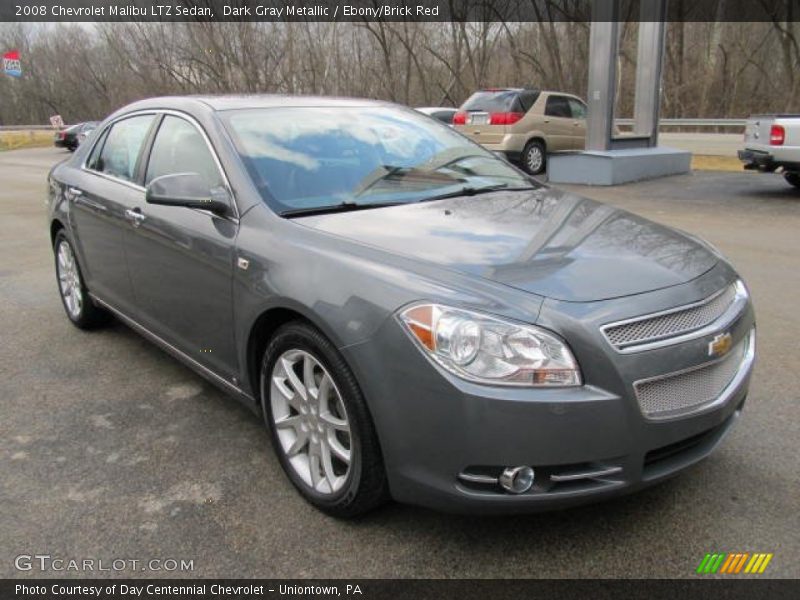 Dark Gray Metallic / Ebony/Brick Red 2008 Chevrolet Malibu LTZ Sedan