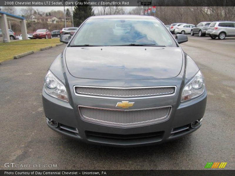 Dark Gray Metallic / Ebony/Brick Red 2008 Chevrolet Malibu LTZ Sedan