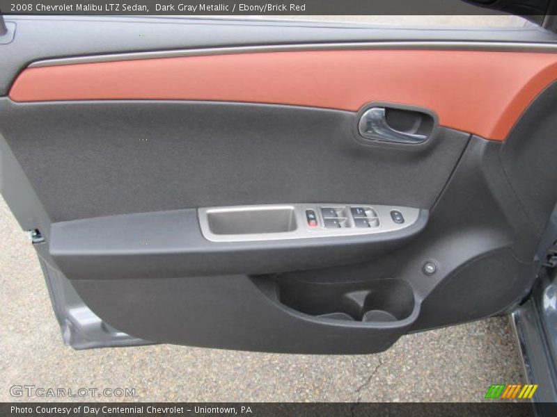 Dark Gray Metallic / Ebony/Brick Red 2008 Chevrolet Malibu LTZ Sedan