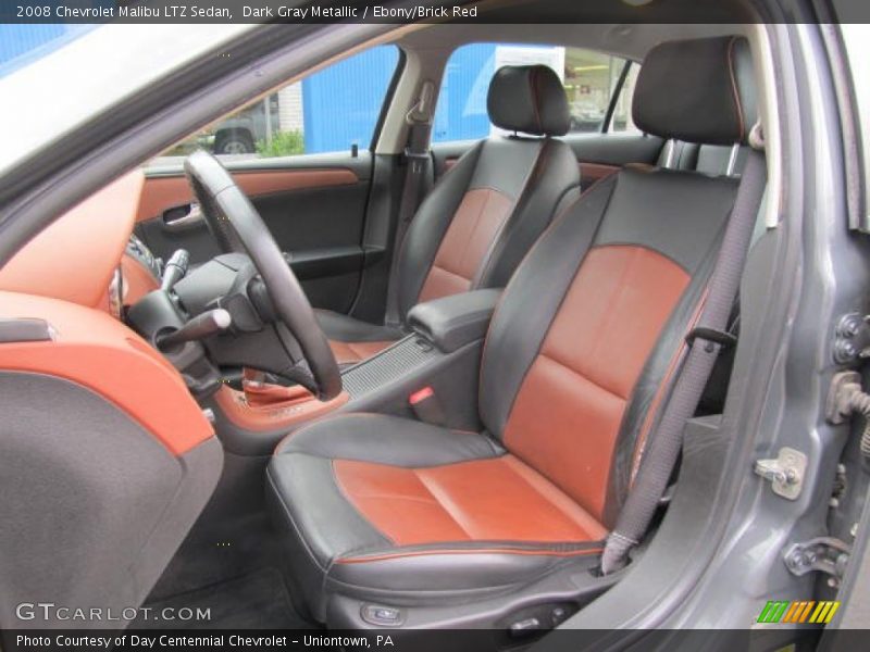 Dark Gray Metallic / Ebony/Brick Red 2008 Chevrolet Malibu LTZ Sedan