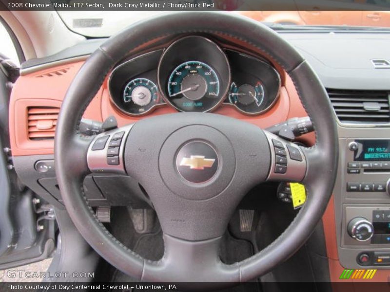 Dark Gray Metallic / Ebony/Brick Red 2008 Chevrolet Malibu LTZ Sedan