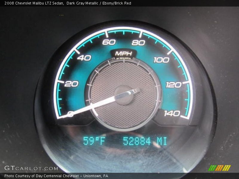 Dark Gray Metallic / Ebony/Brick Red 2008 Chevrolet Malibu LTZ Sedan