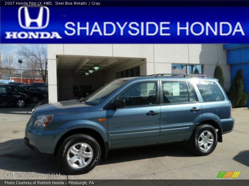 Steel Blue Metallic / Gray 2007 Honda Pilot LX 4WD