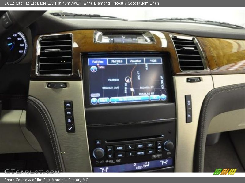 White Diamond Tricoat / Cocoa/Light Linen 2012 Cadillac Escalade ESV Platinum AWD